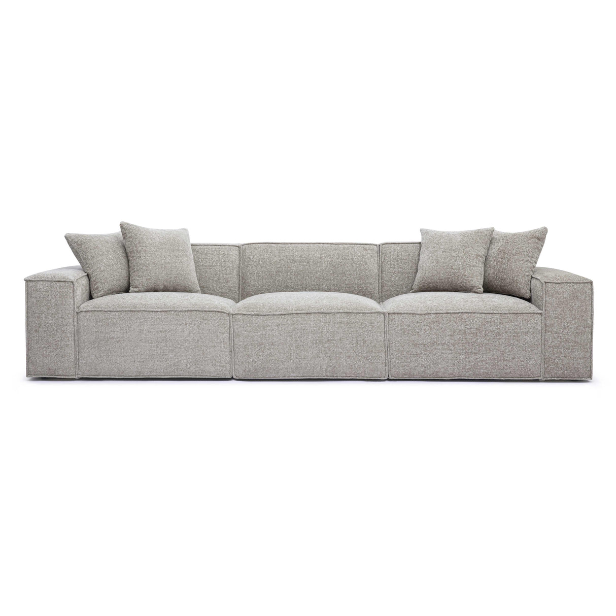 Mindy 115" Chenille Basketweave Modular Sofa