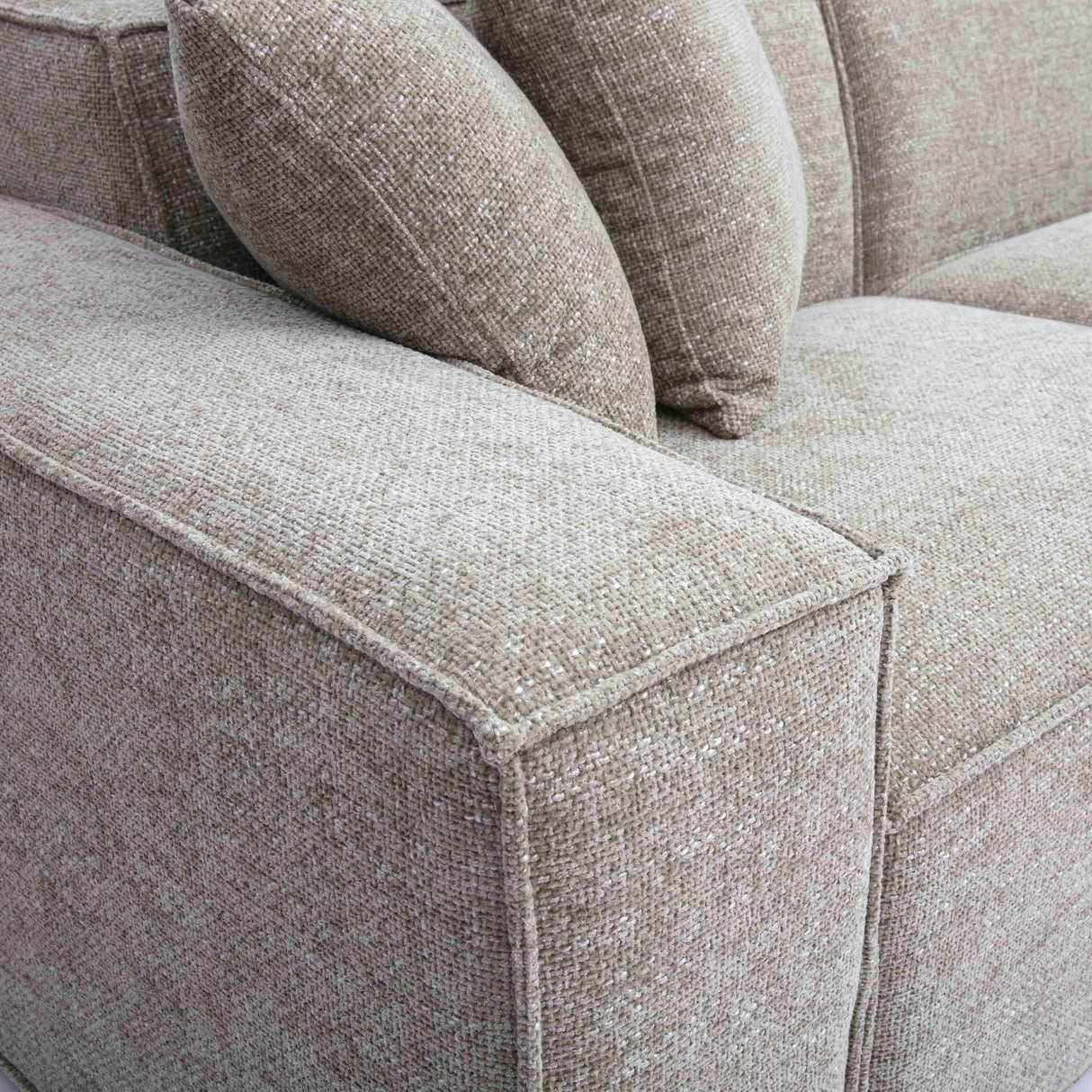Mindy 115" Chenille Basketweave Modular Sofa