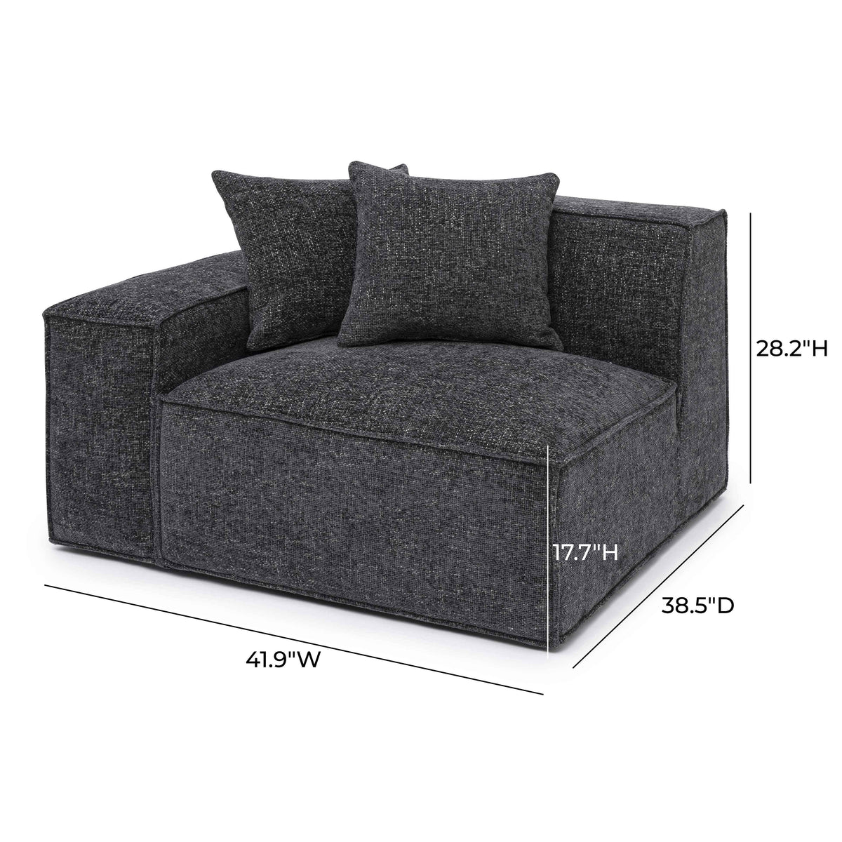 Mindy Performance Chenille Basketweave Modular Corner Chair - View 30