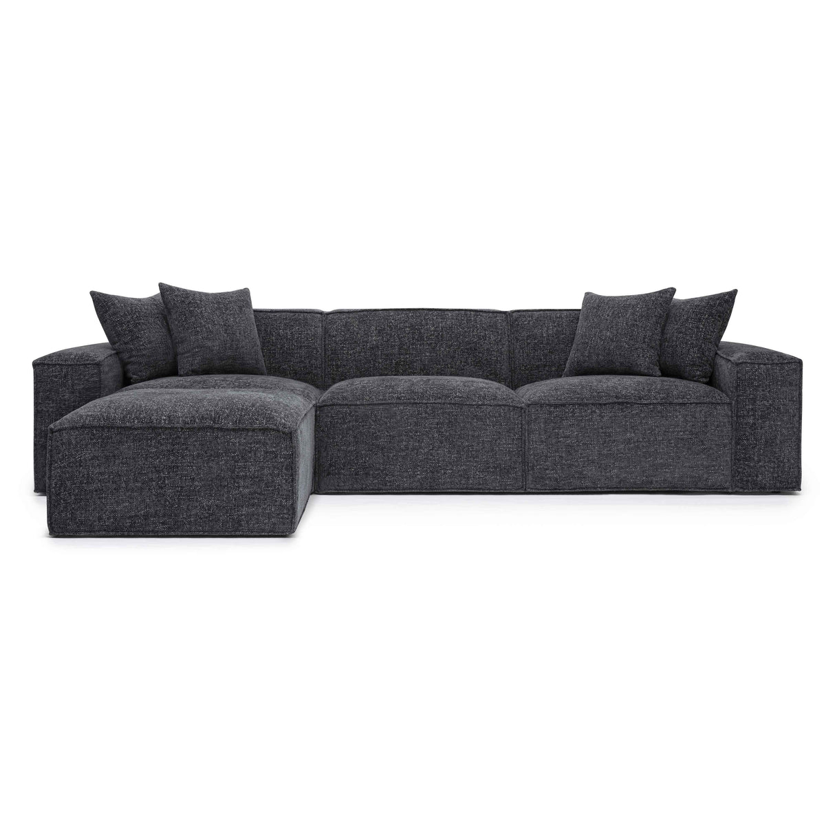 Mindy 4-Piece Chenille Basketweave Modular Sectional