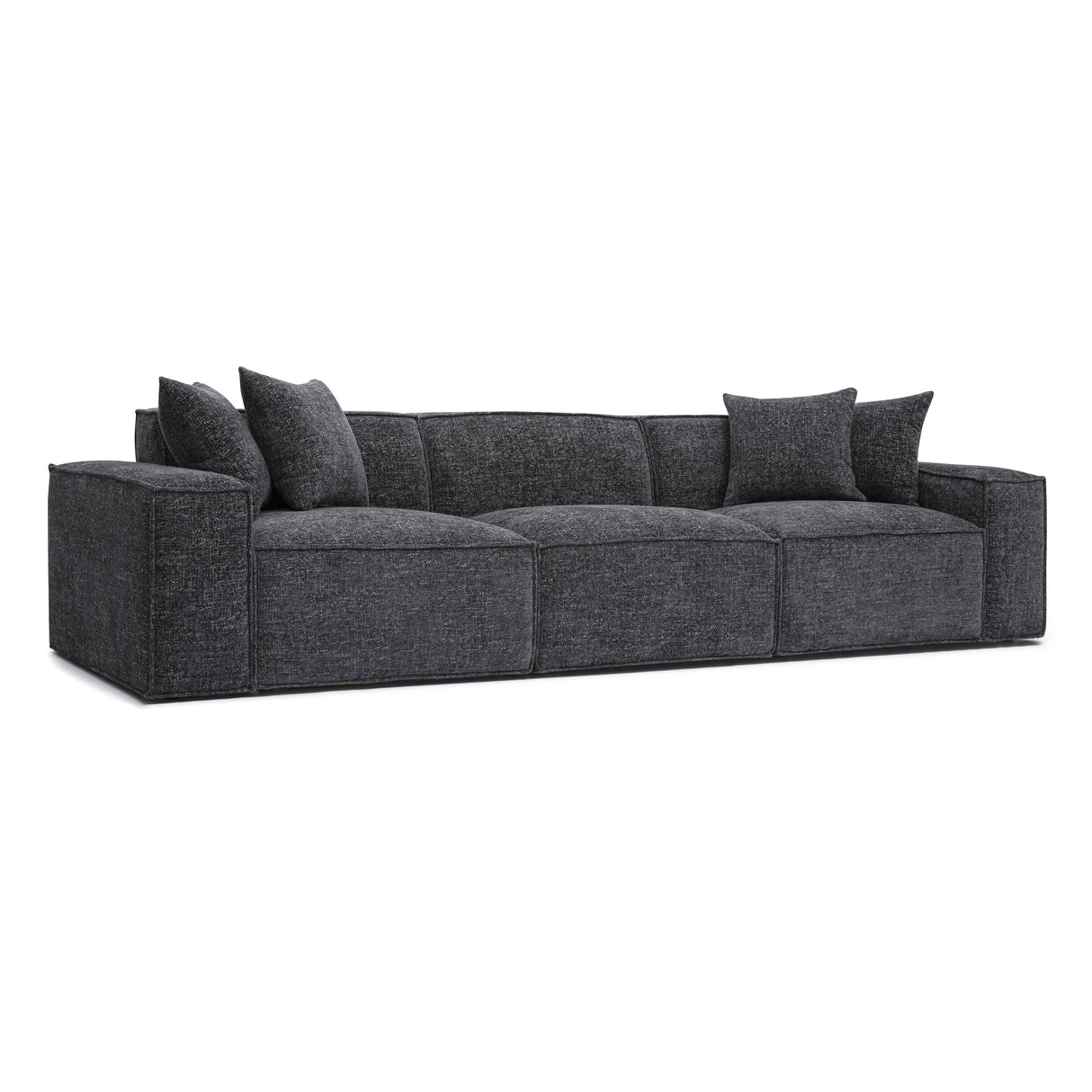 Mindy 115" Chenille Basketweave Modular Sofa