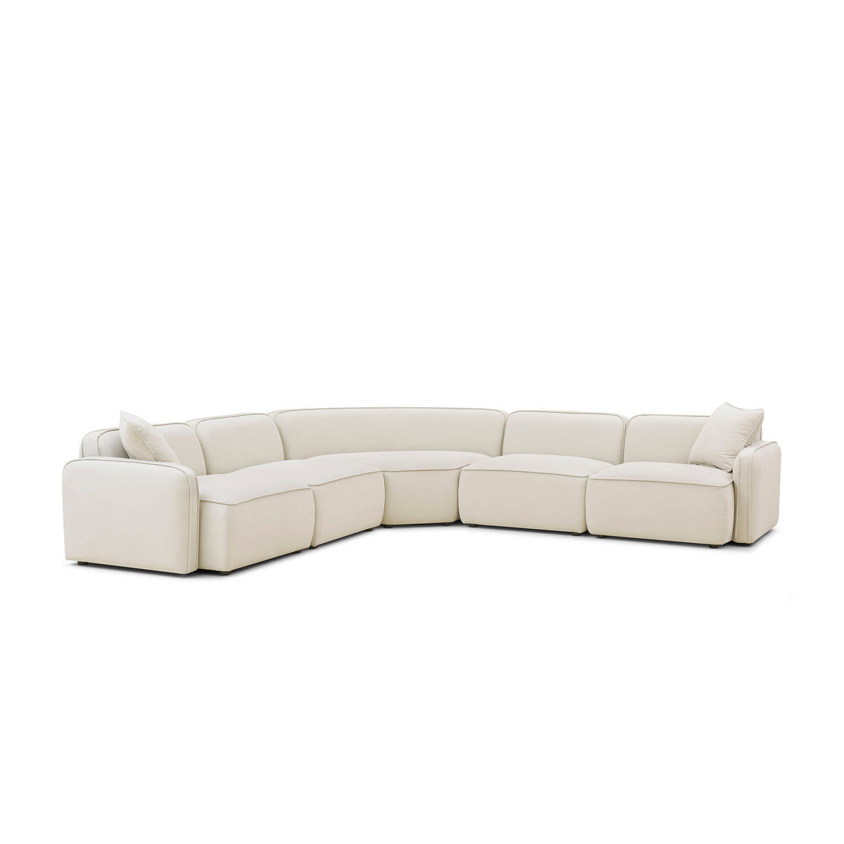 Travie 5-Piece Sand Upcycled Performance Linen Modular Large L-Sectional - View 1