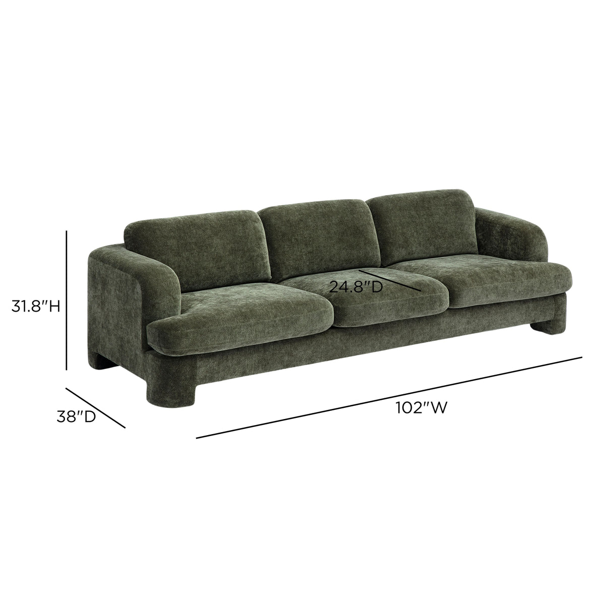 Full room view of Halsey Textured Fabric Sofa in minimalist interior