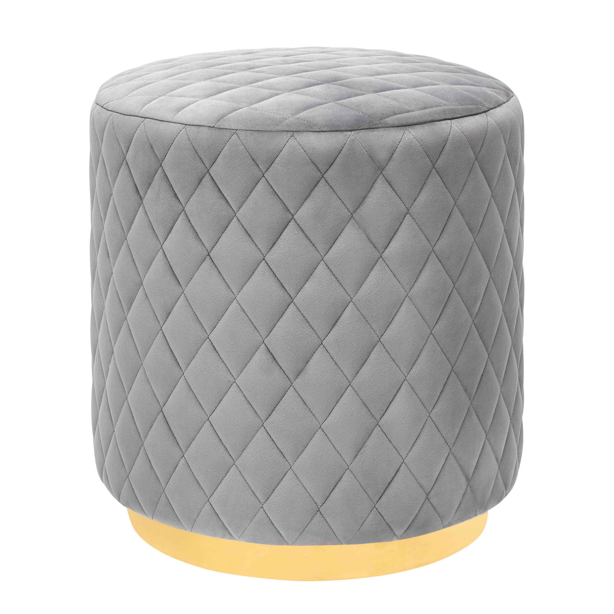 Abir Grey Velvet Ottoman