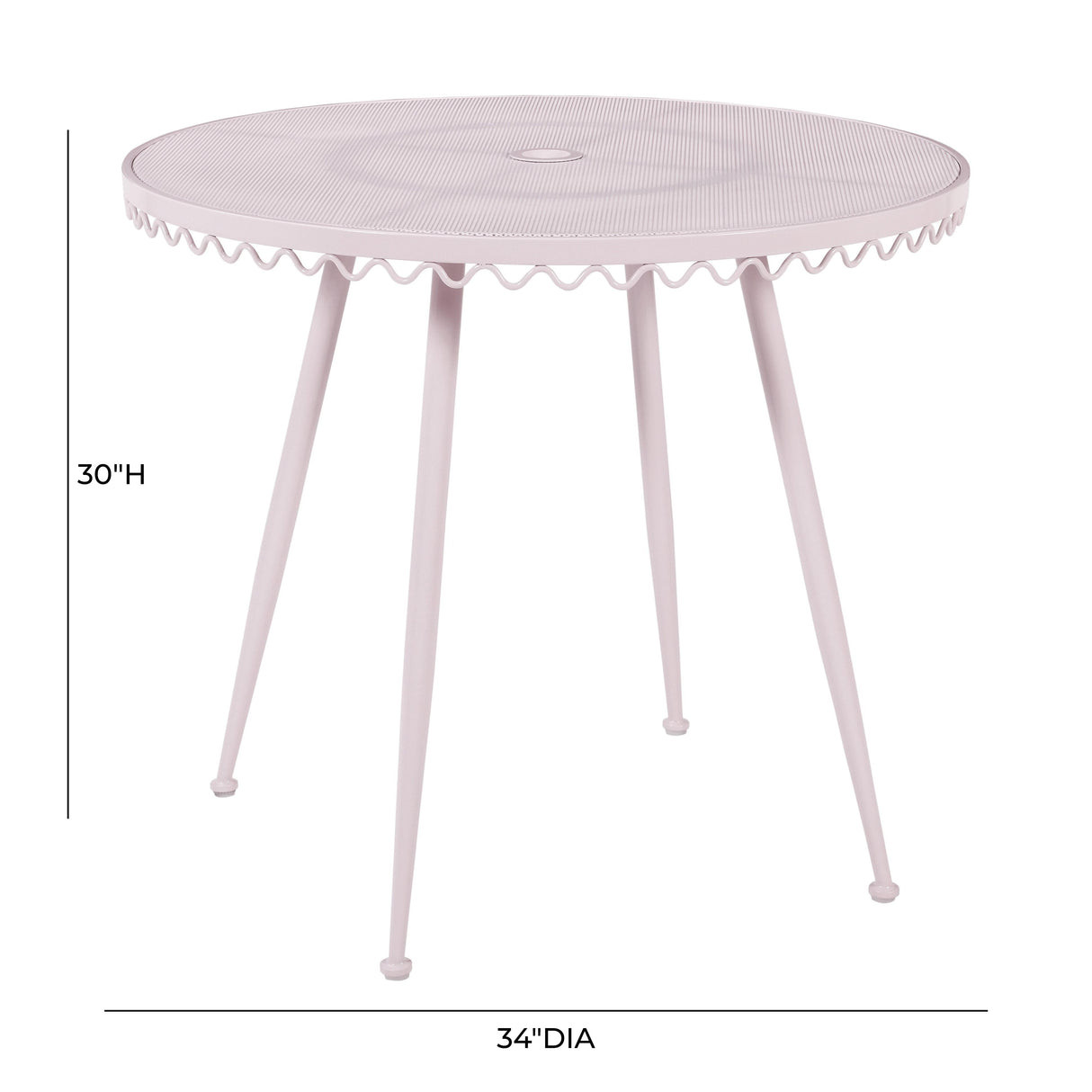 Erica 34" Wrought Iron Outdoor Round Cafe Table