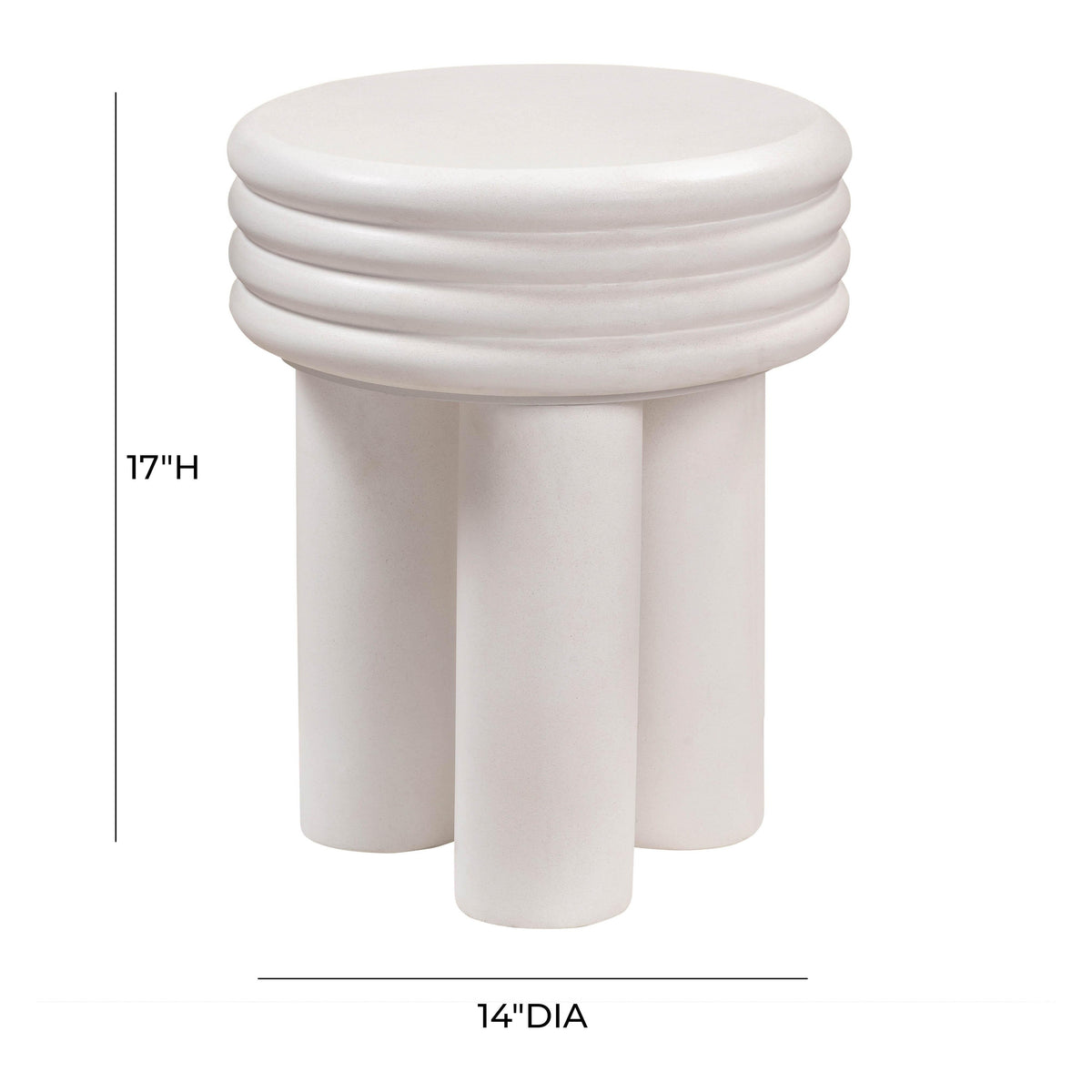 Delta Concrete Indoor/Outdoor Round Side Table - View 6