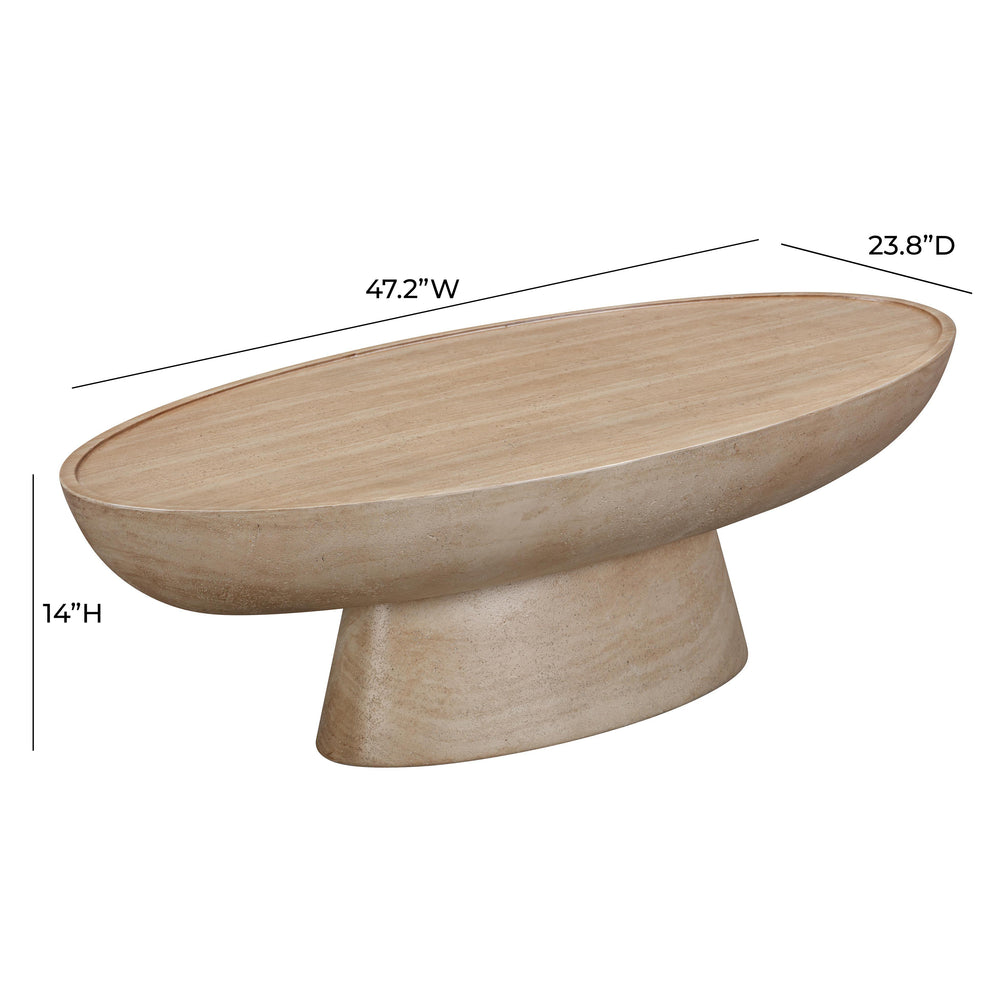 Eclipse Textured Faux Travertine Indoor / Outdoor Coffee Table dimensions