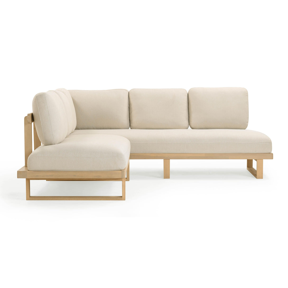 Evan 2-Piece Cream Outdoor L-Shaped Sectional