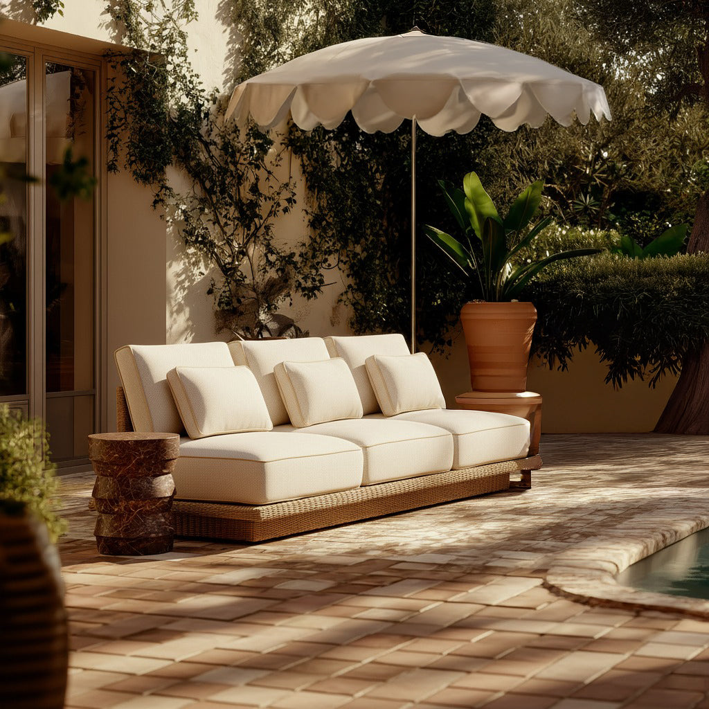 Mora Cream Outdoor Sofa (65"-96") - View 2