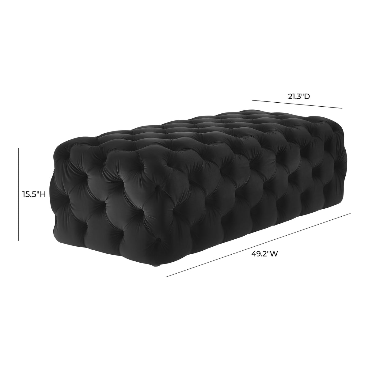 Kaylee 49" Velvet Ottoman