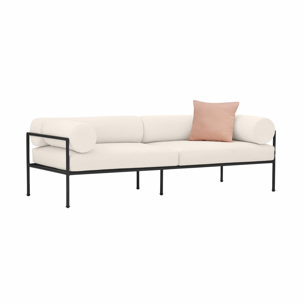 Vera 84" Cream Performance Fabric Outdoor Sofa
