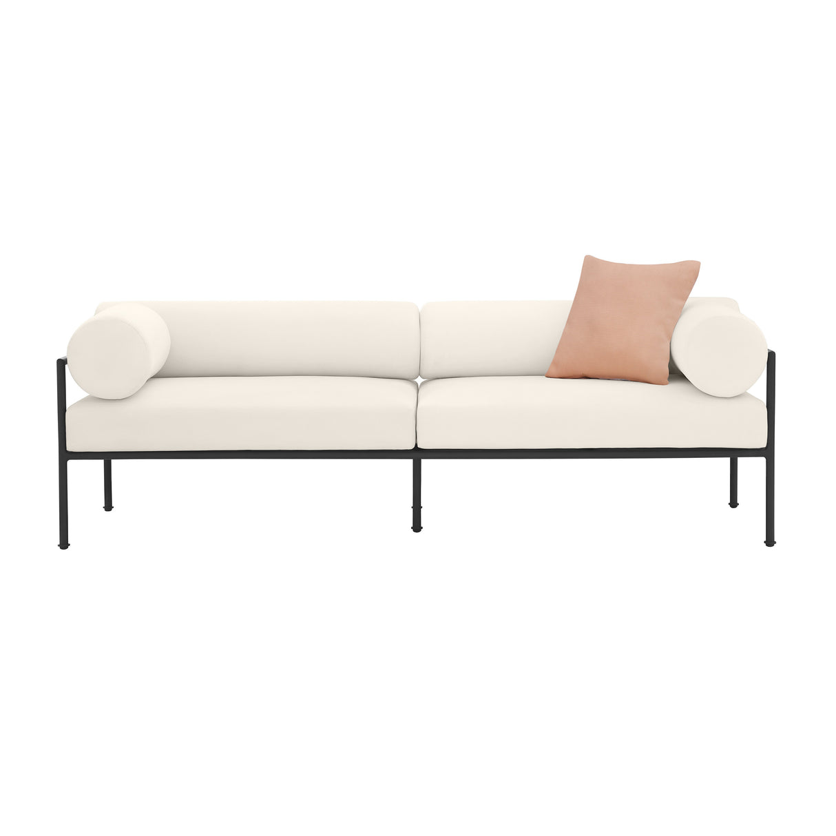 Vera 84" Cream Performance Fabric Outdoor Sofa