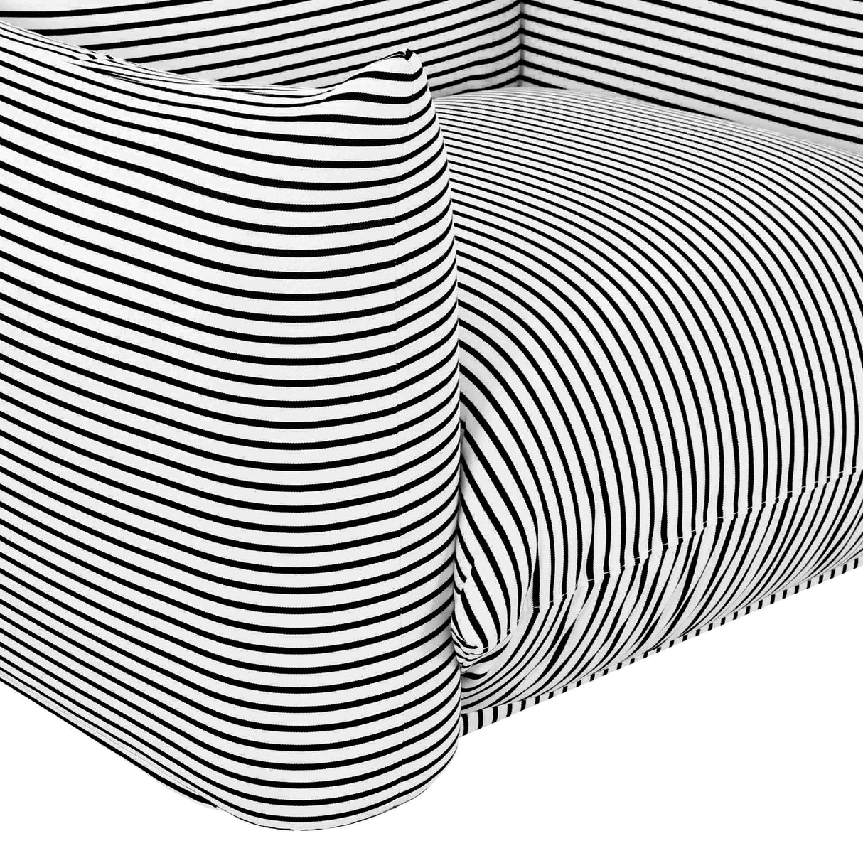 Saint Tropez Striped Stuffed Indoor / Outdoor Armchair