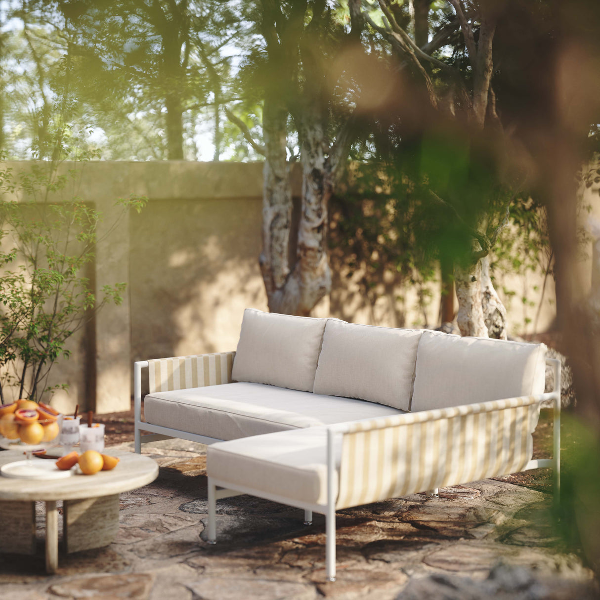 Dunes 2-Piece Cream Outdoor L-Shaped Sectional