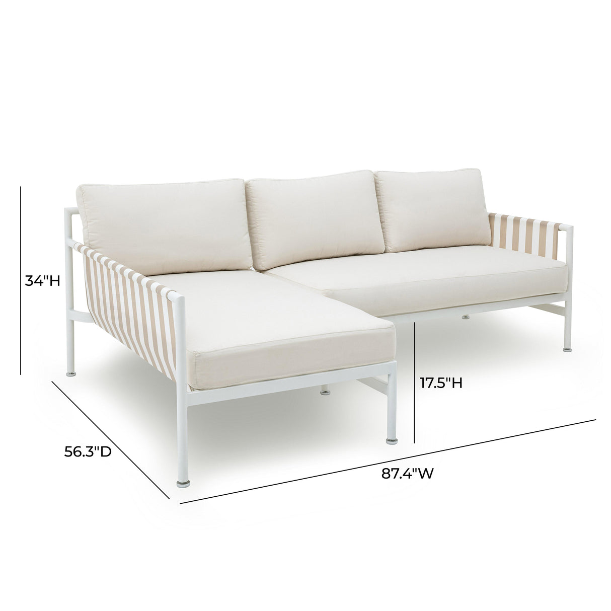 Dunes 2-Piece Cream Outdoor L-Shaped Sectional