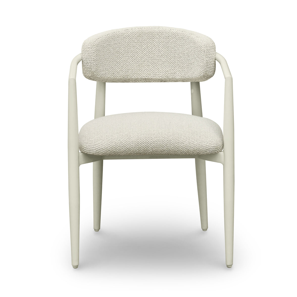 Annika Textured Contract-Grade Fabric Outdoor Dining Arm Chair - View 3