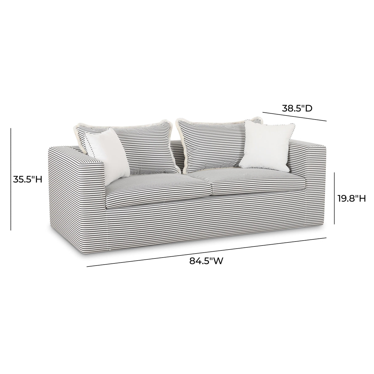 Salty 84.5" Striped Outdoor Sofa