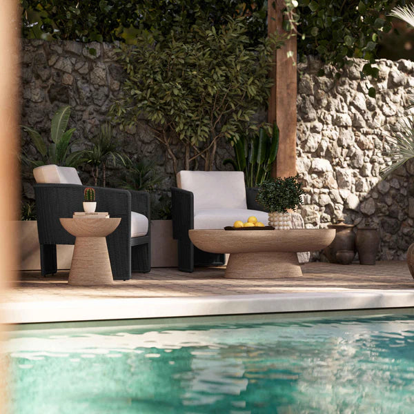 Alexa Cream Performance Fabric Outdoor Armchair