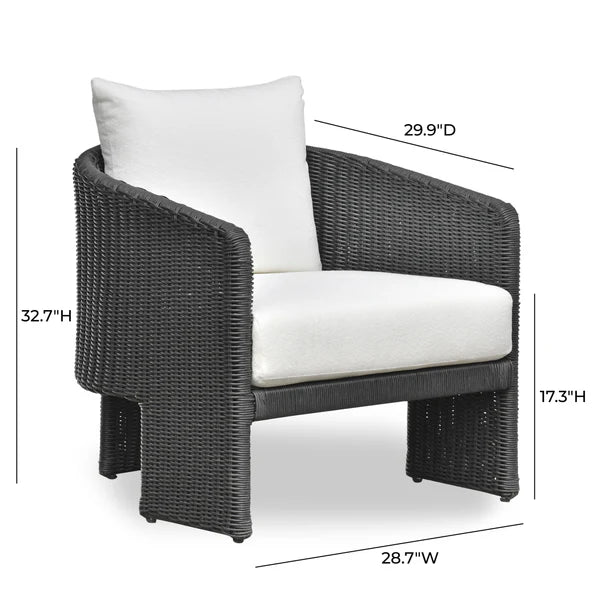 Alexa Cream Performance Fabric Outdoor Armchair