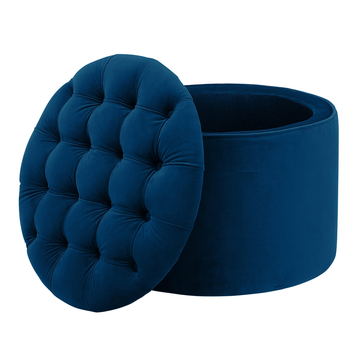 Queen Velvet Round Storage Ottoman
