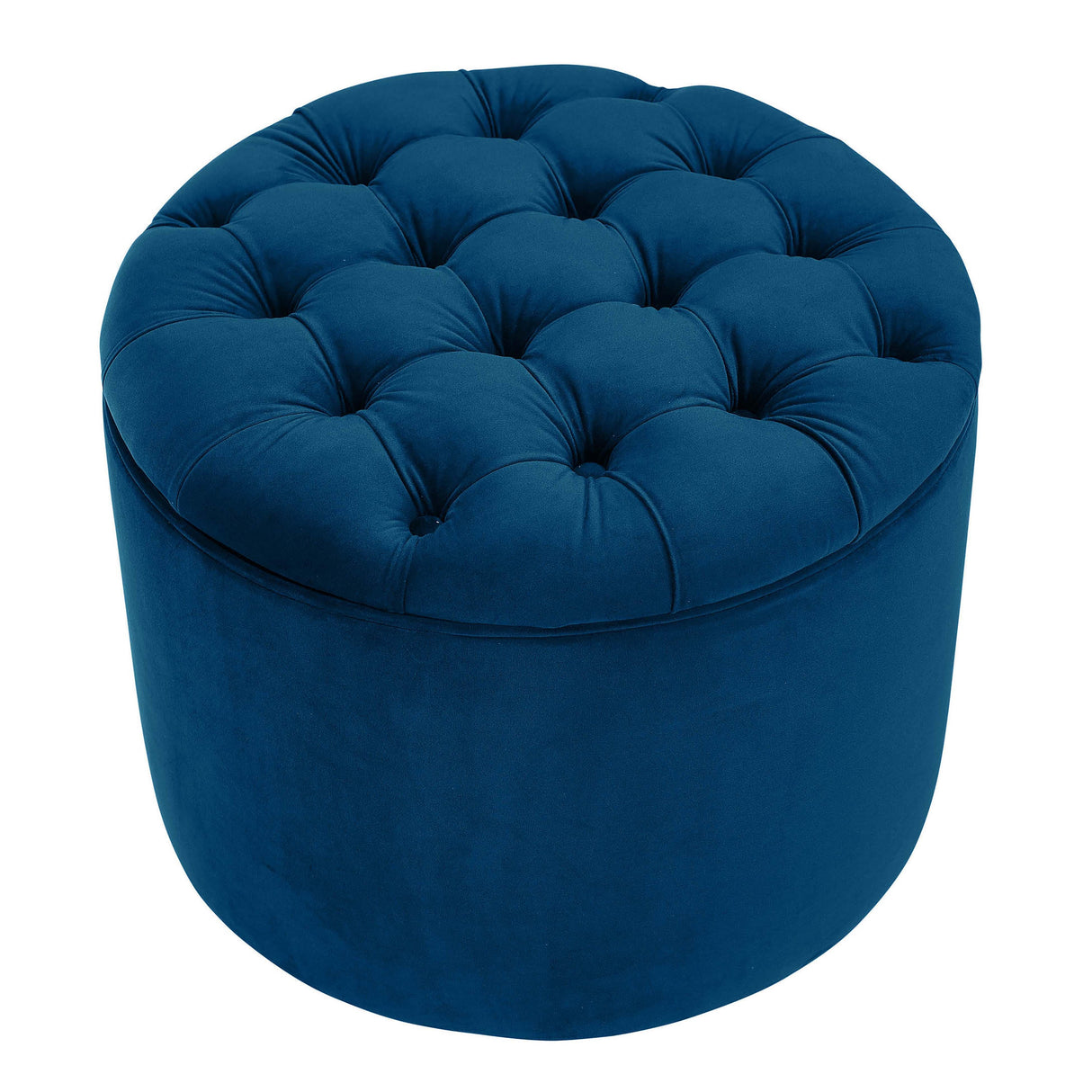 Queen Velvet Round Storage Ottoman