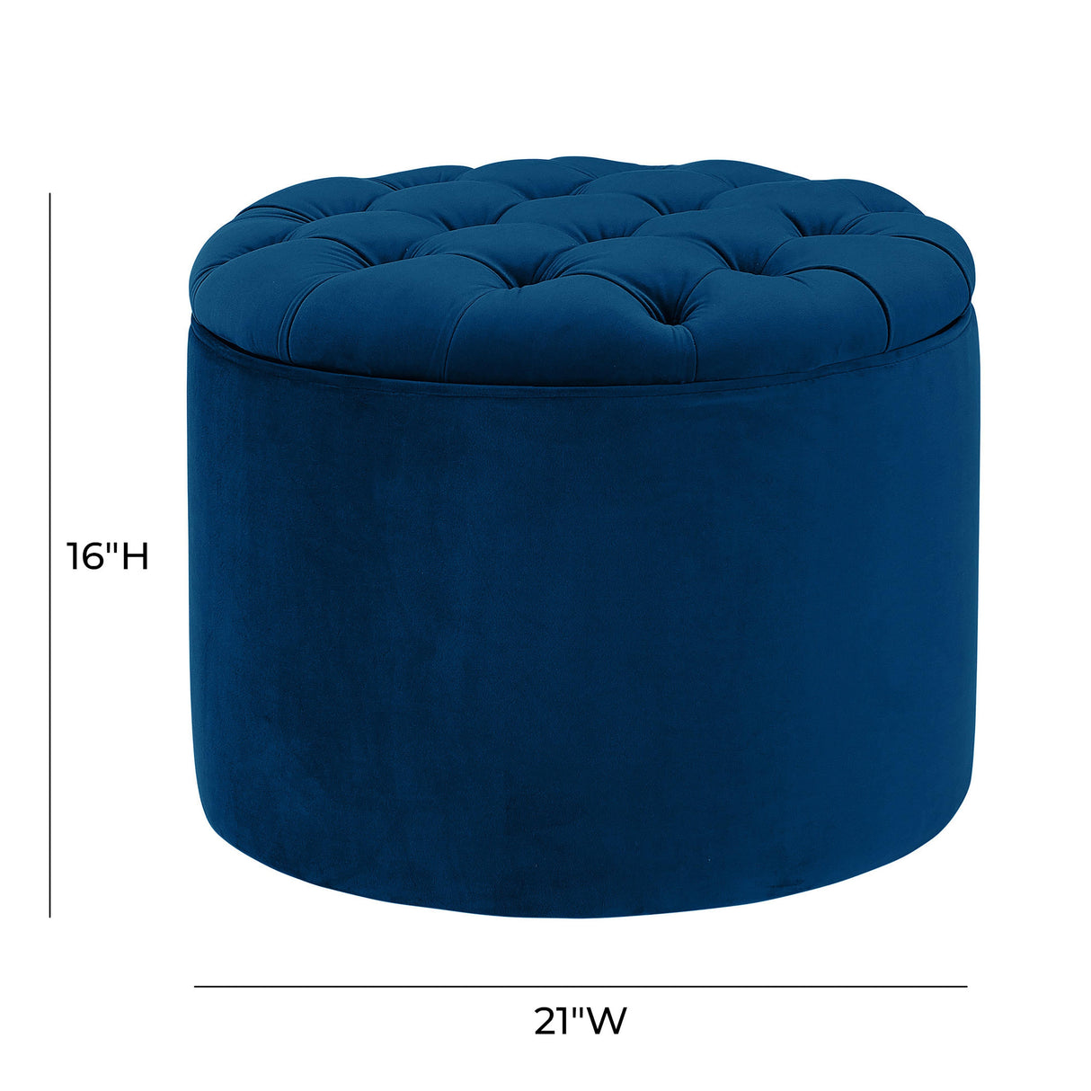 Queen Velvet Round Storage Ottoman