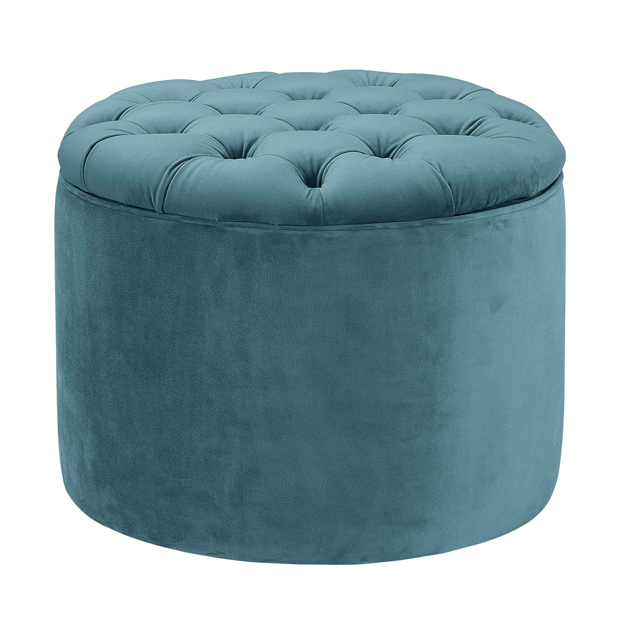 Queen Velvet Round Storage Ottoman
