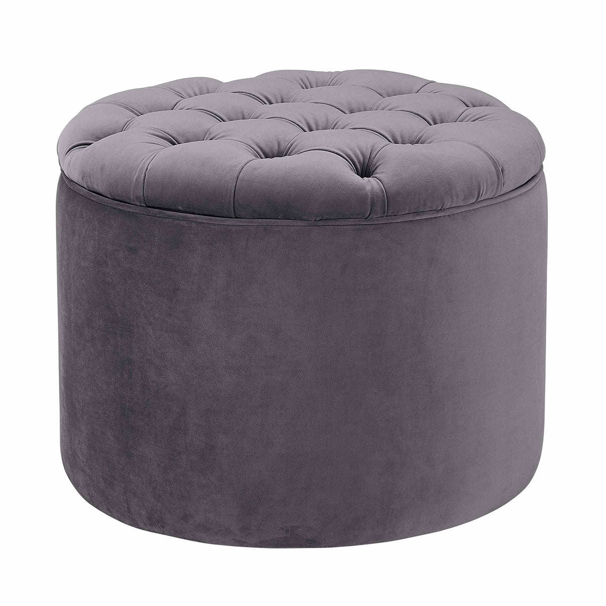 Queen Velvet Round Storage Ottoman