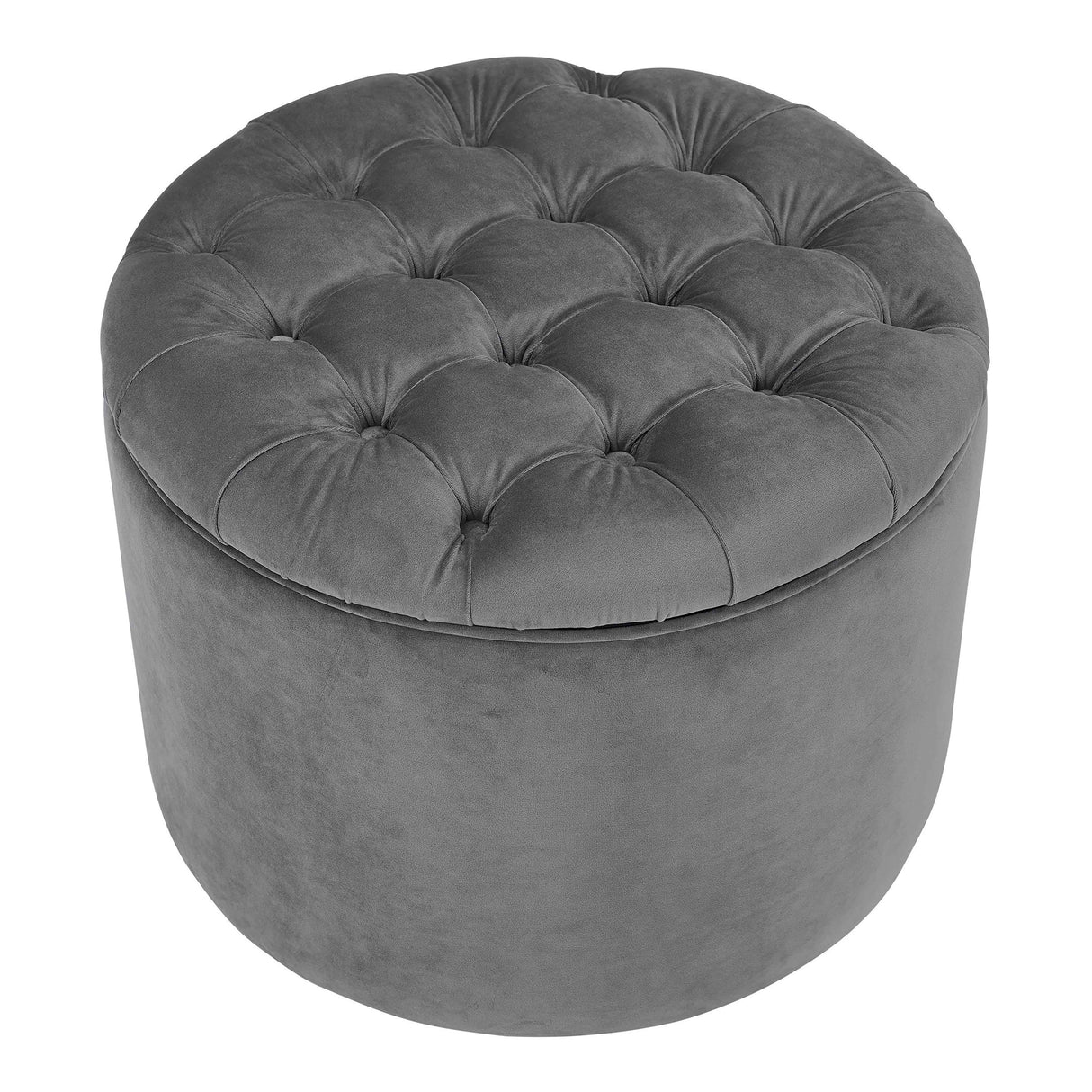 Queen Velvet Round Storage Ottoman