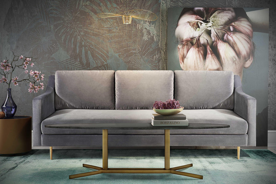 Gemma 51" Black Marble Coffee Table
