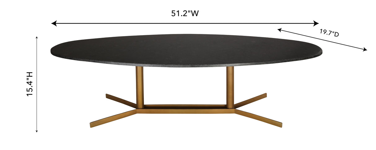 Gemma 51" Black Marble Coffee Table