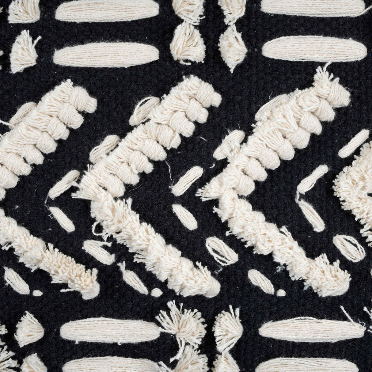 Mariel Black Cotton Pouf