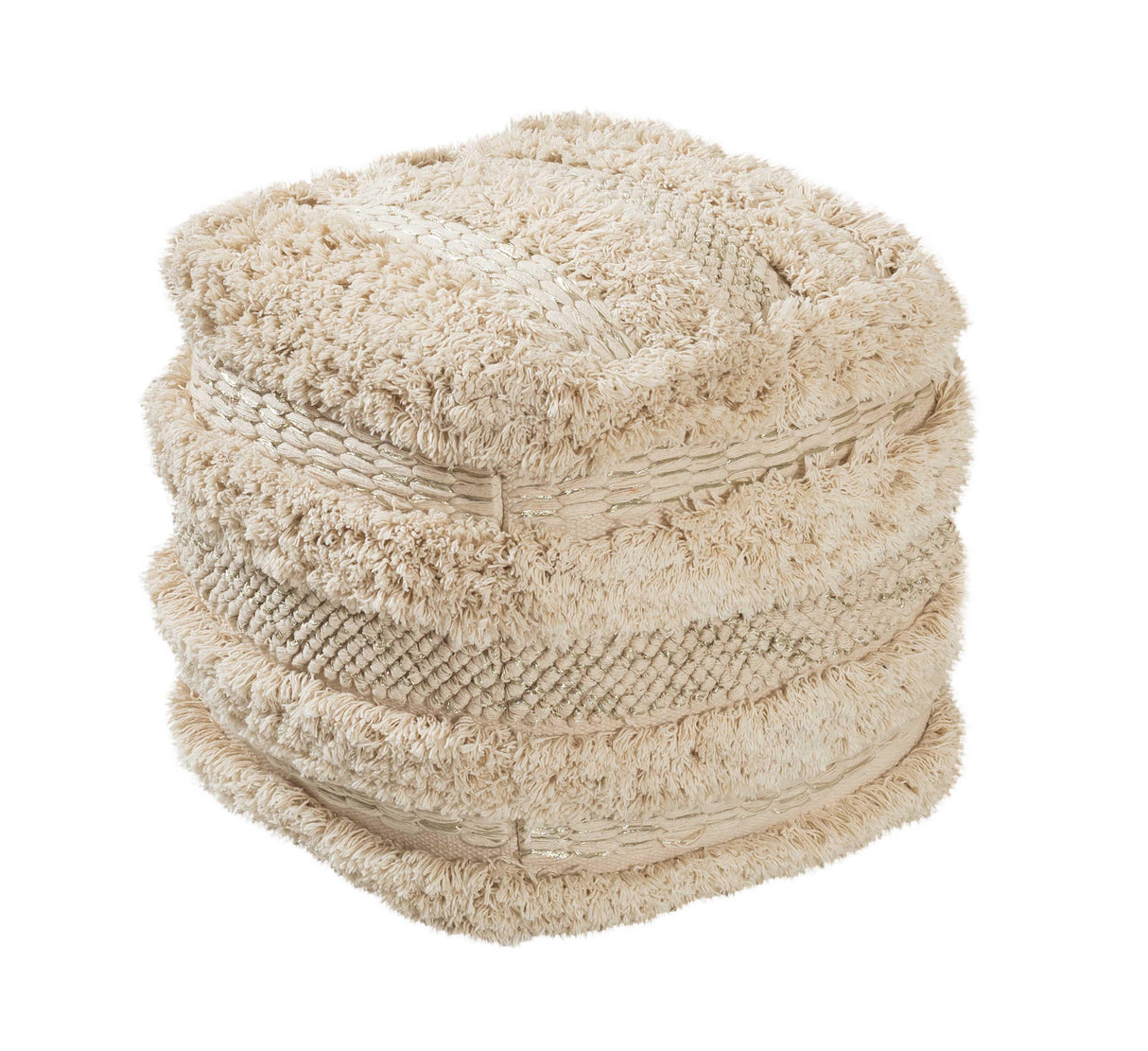 Yorba Beige Cotton Pouf