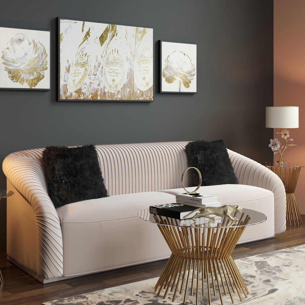 Grace 30" Glass Round Coffee Table