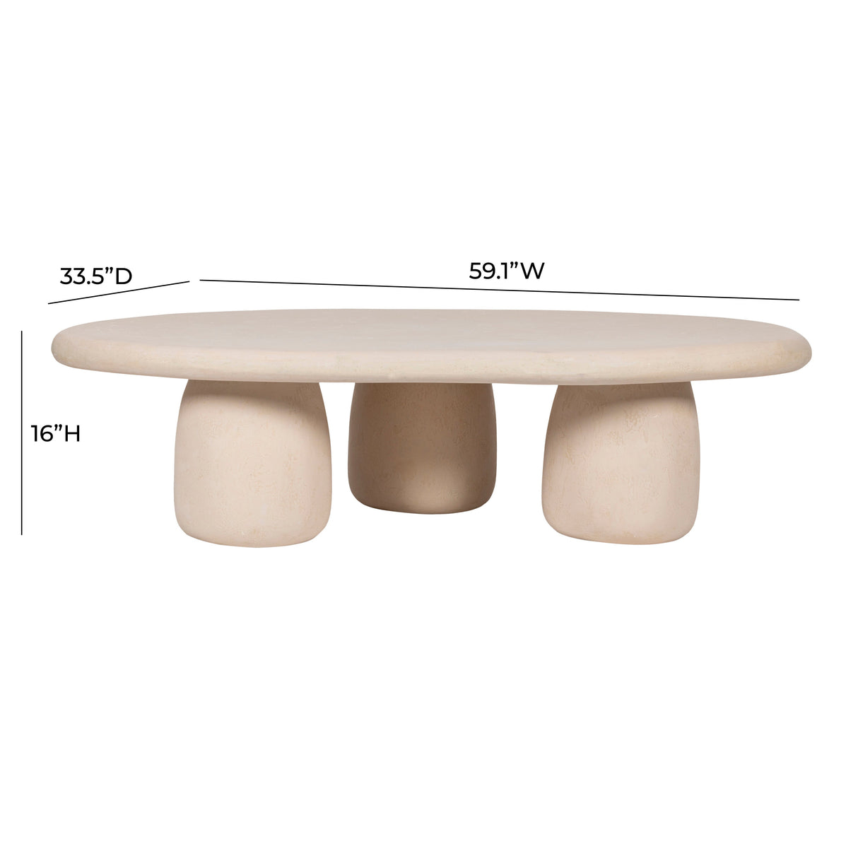 Rahul 59" Cream Coffee Table
