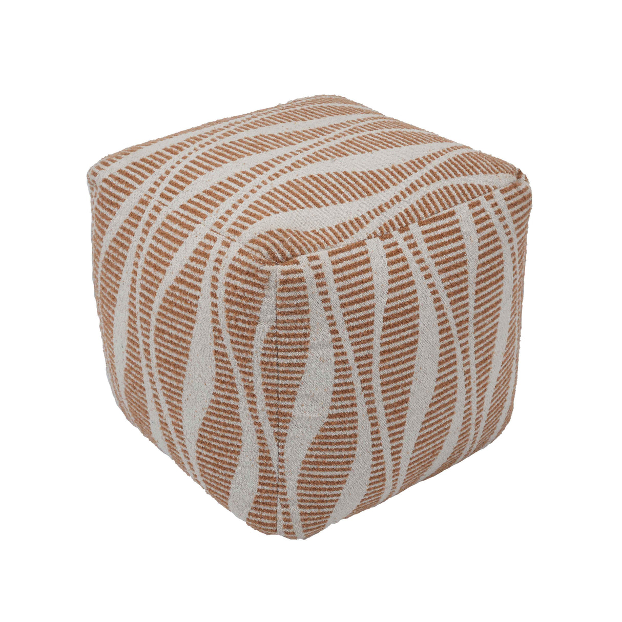 Ember Natural and Cream Woven Pouf