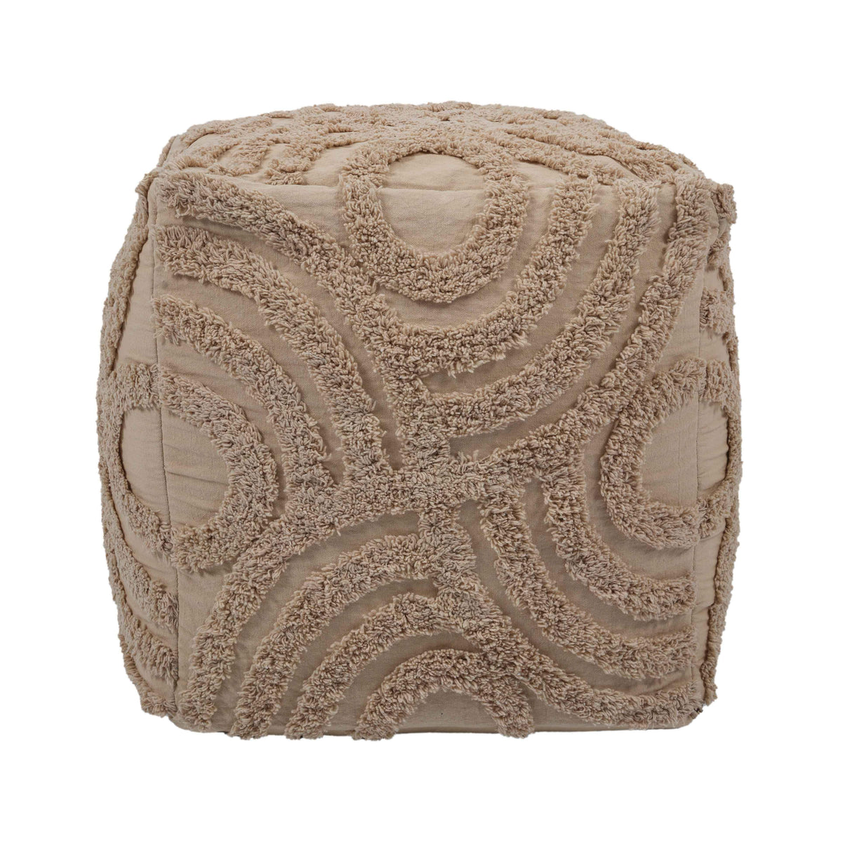 Miranda Beige Knitted Pouf