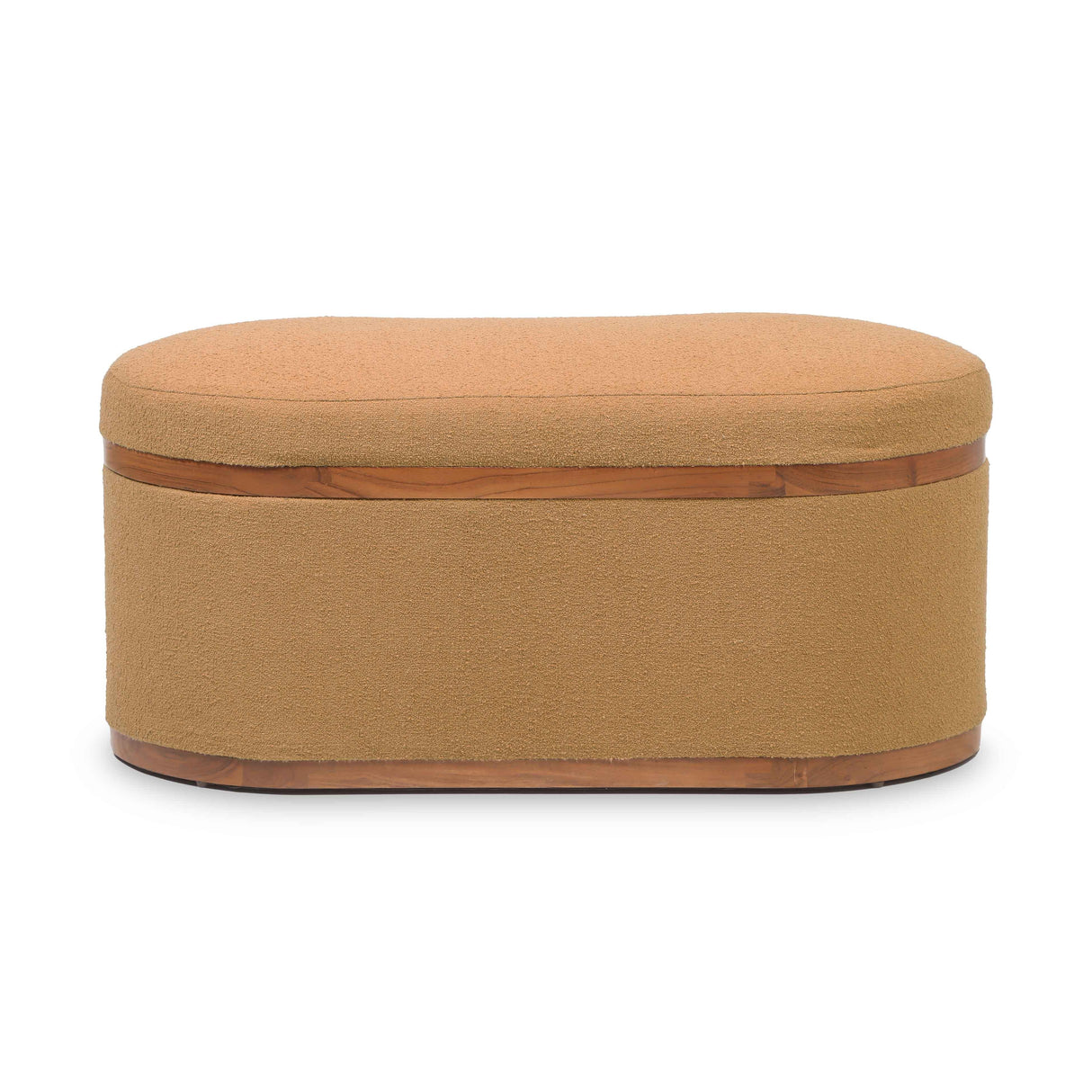 Olivier 41" Boucle Oval Storage Ottoman