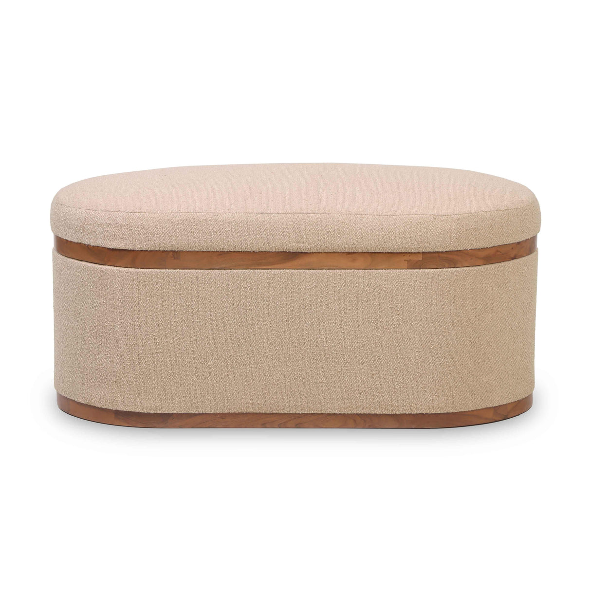 Olivier 41" Boucle Oval Storage Ottoman
