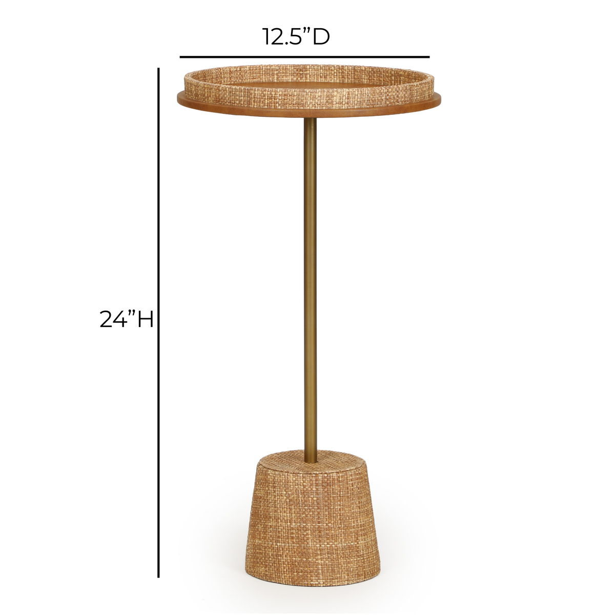 Saddle Natural Raffia Contract-Grade Side Table - View 6