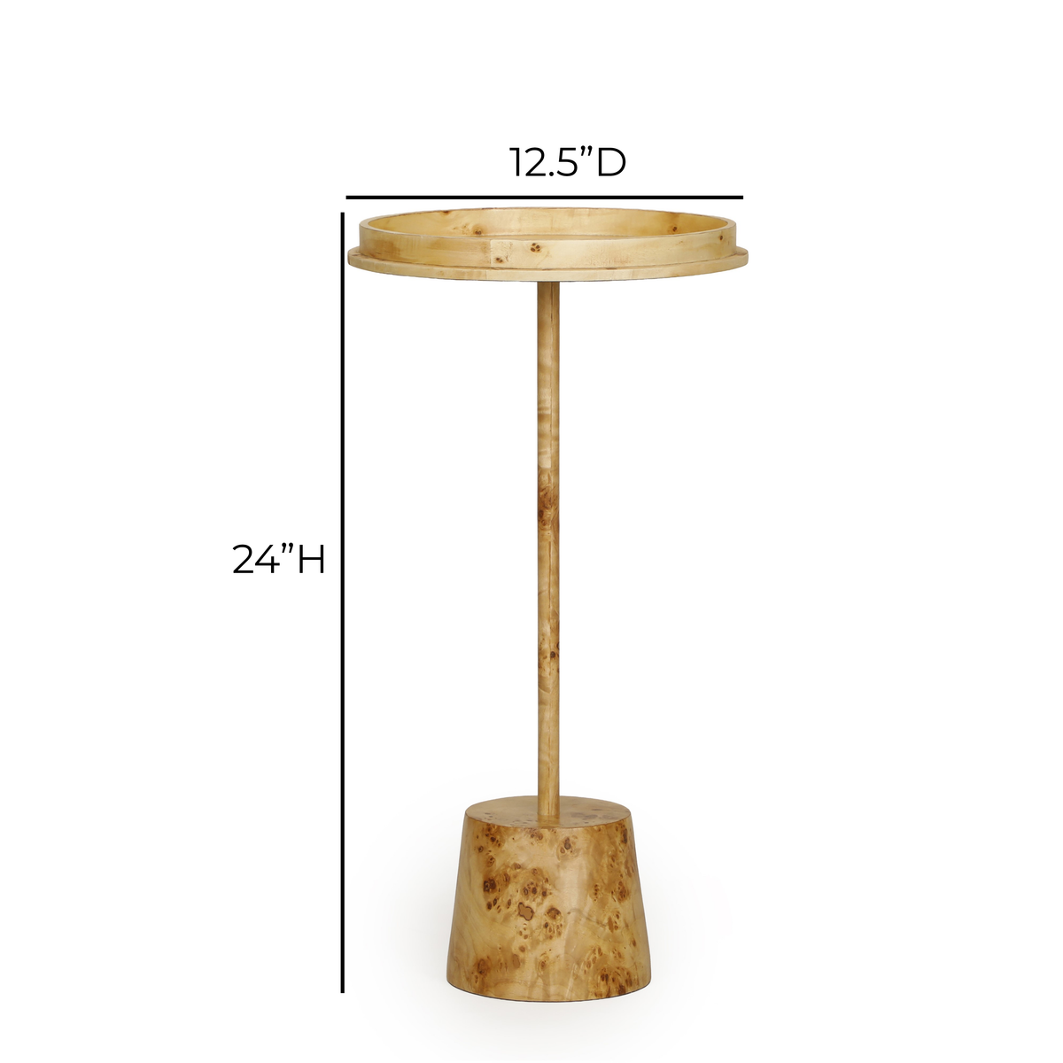 Destin Natural Burl Contract-Grade Side Table - View 7