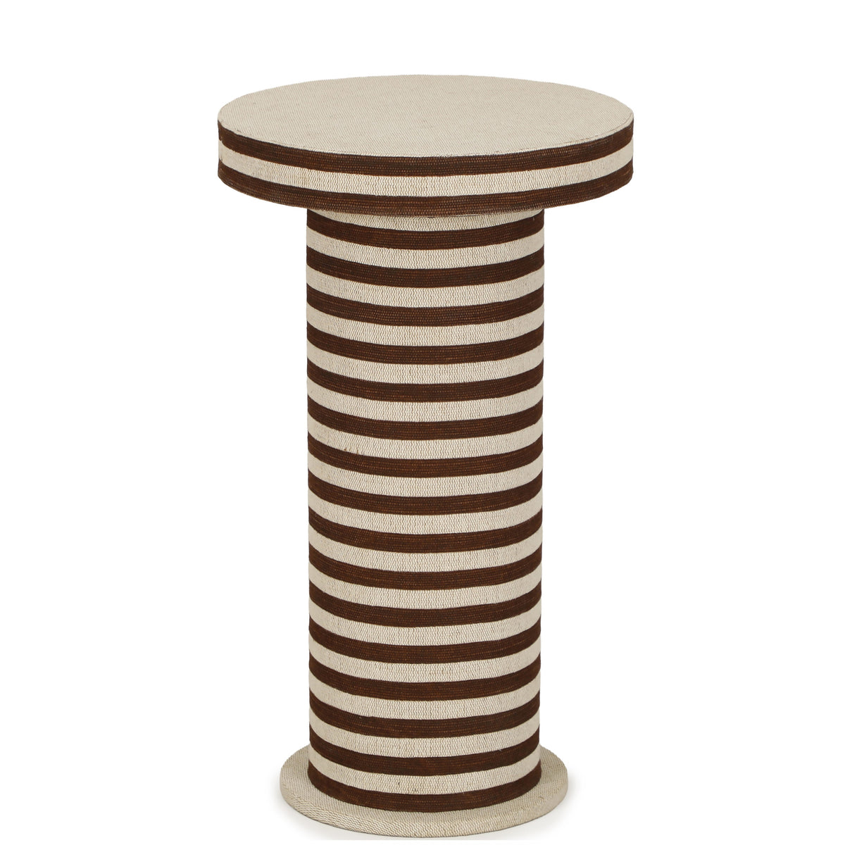 Lyra Natural Striped Cotton Jute Contract-Grade Side Table - View 5