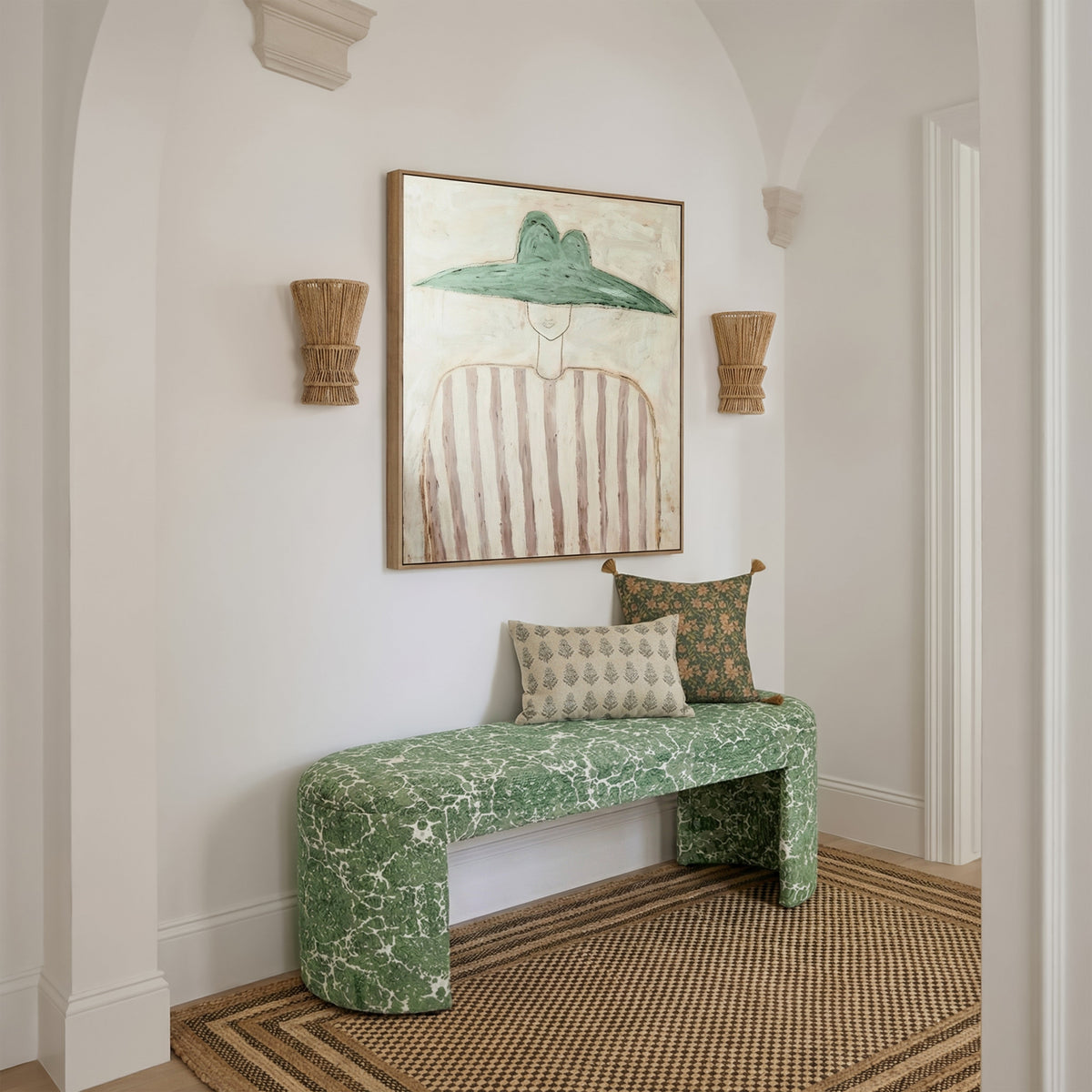 Greenspace 39" Rounded Upholstered Bench - View 2