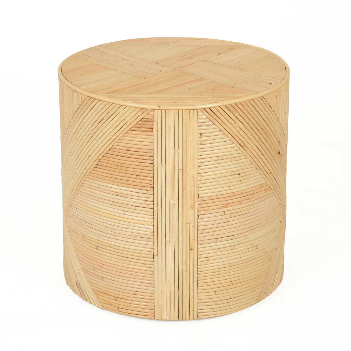 Matea Natural Rattan Cross Side Table