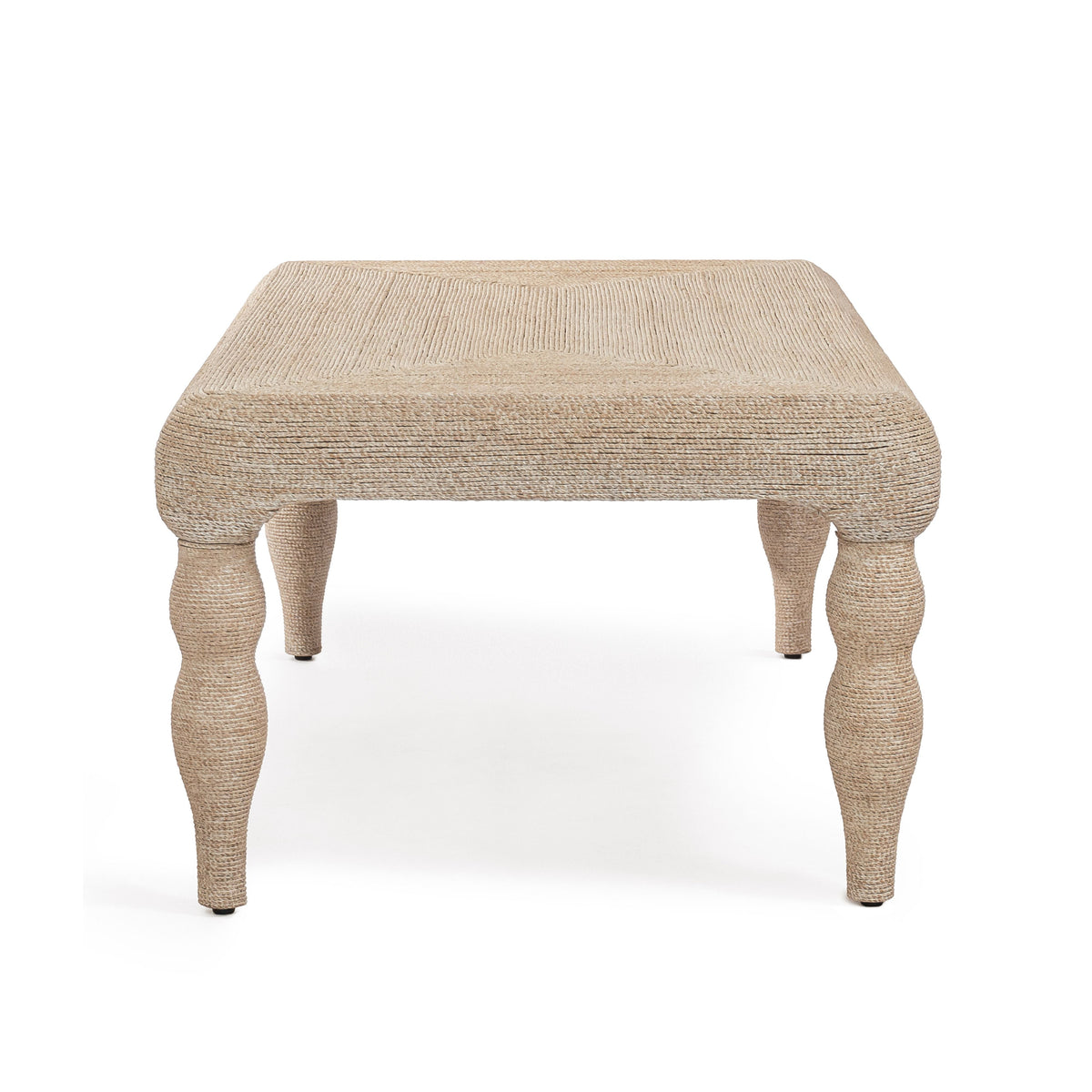 Vicky 49" Natural Woven Seagrass Rectangular Coffee Table - View 5