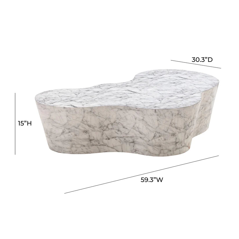Slab Faux Travertine Coffee Table