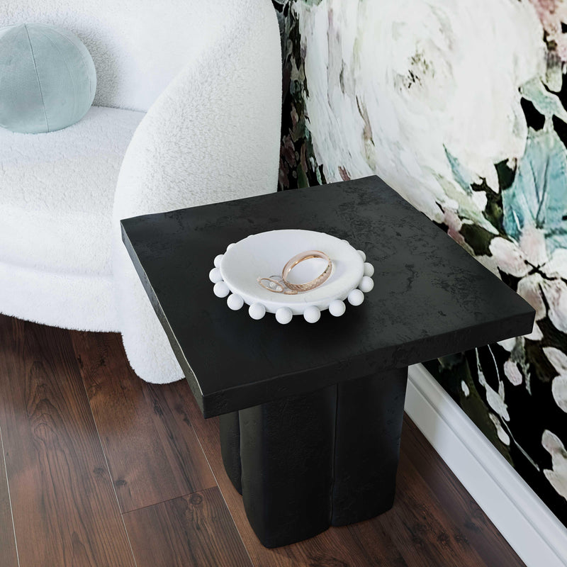 Kayla Faux Plaster Indoor / Outdoor Square Side Table