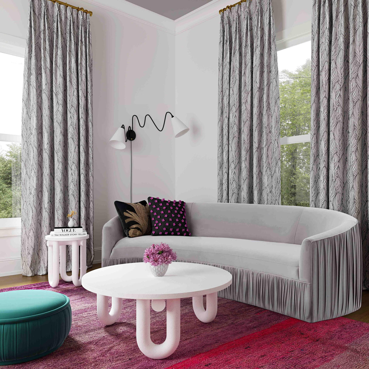 Tildy 39" White Concrete Indoor / Outdoor Round Coffee Table