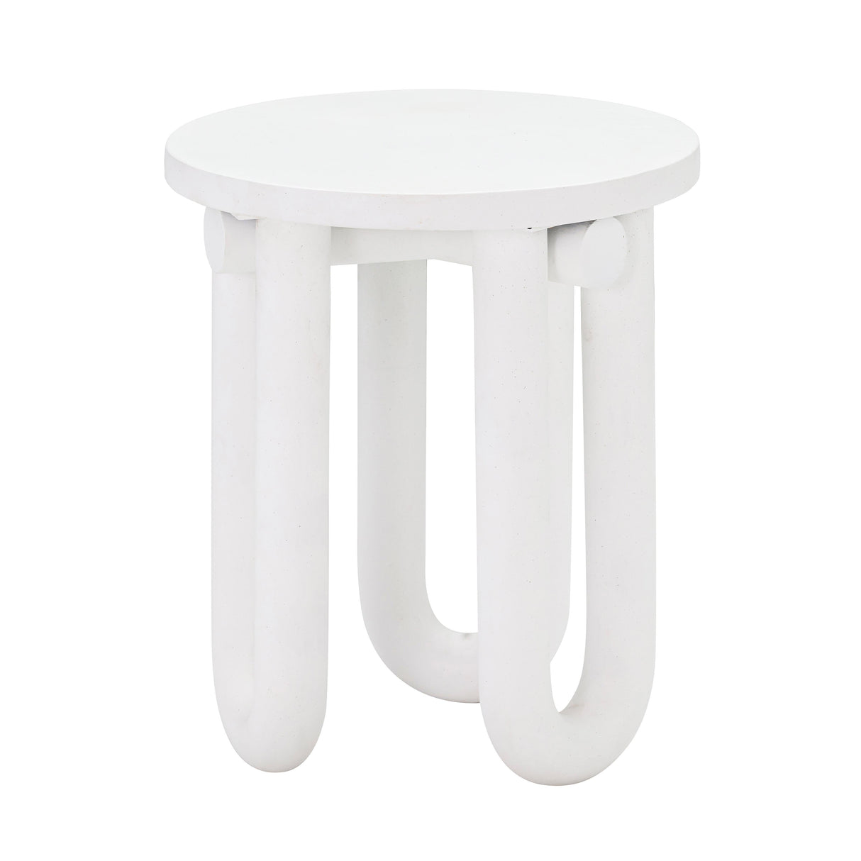 Tildy White Concrete Indoor / Outdoor Round Side Table