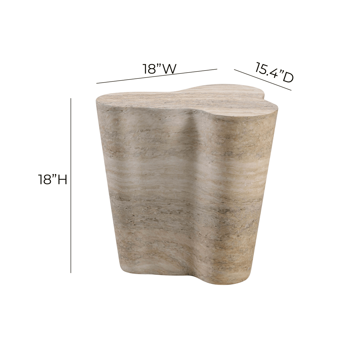 Slab Concrete Indoor/Outdoor Side Table (18"-22") - View 38